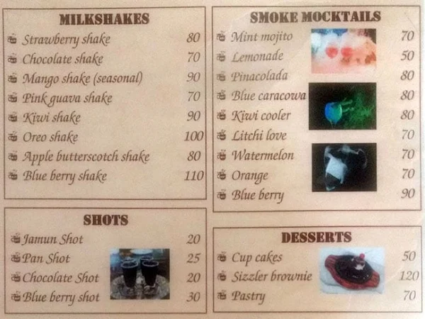 Susha's Cafe menu 