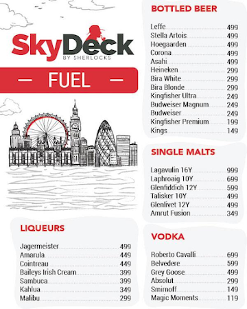 SkyDeck By Sherlock's menu 