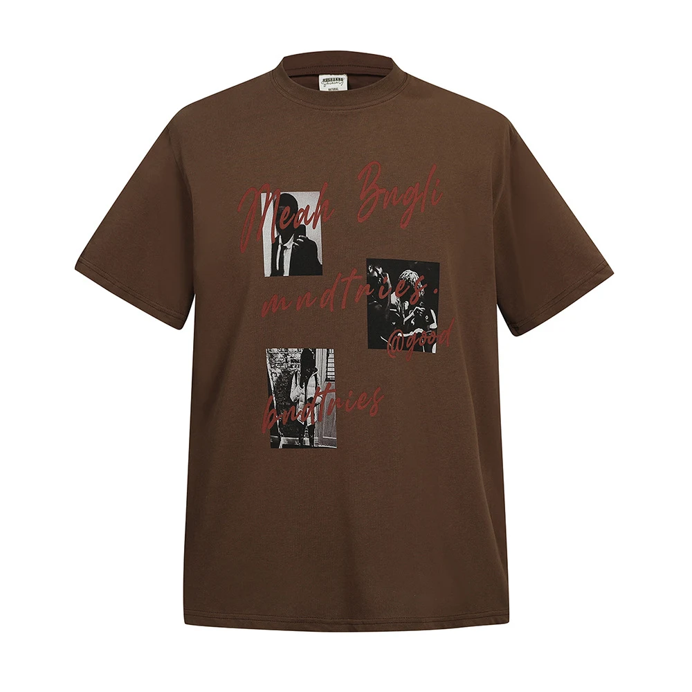 Title 6, Heren T-shirt met korte mouwen en donkere print...