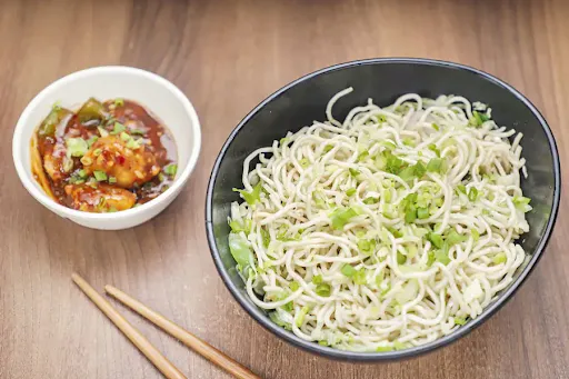 Chilli Chicken With Veg Hakka Noodles