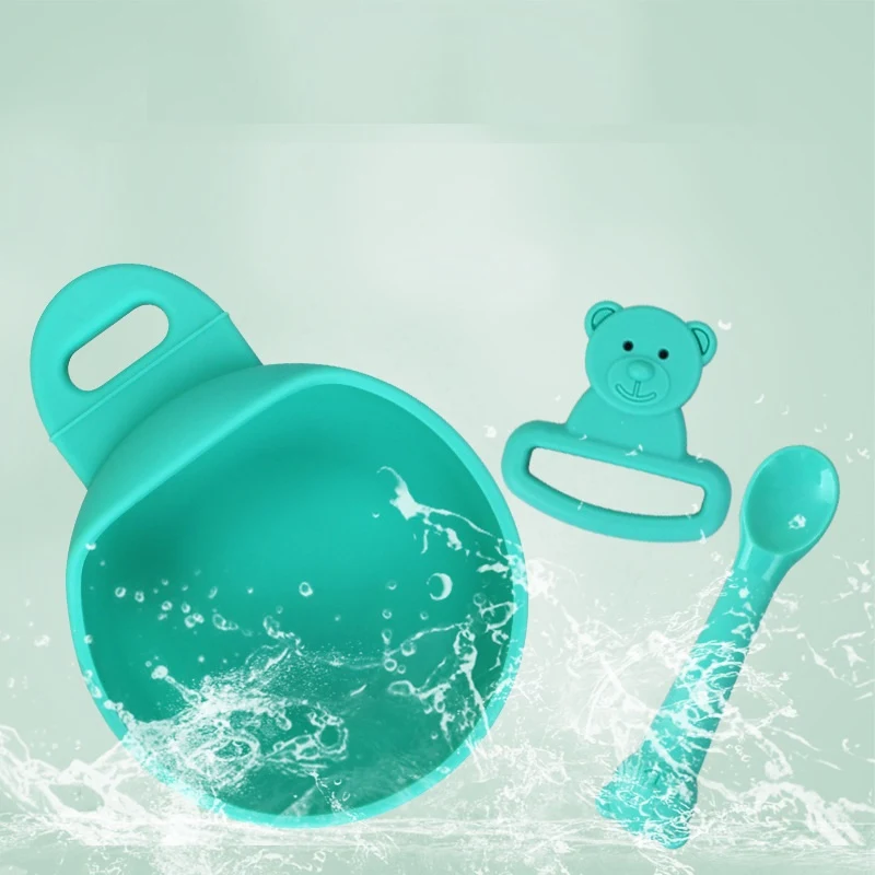 Title 9, Set di tre ciotole e cucchiai in silicone alime...