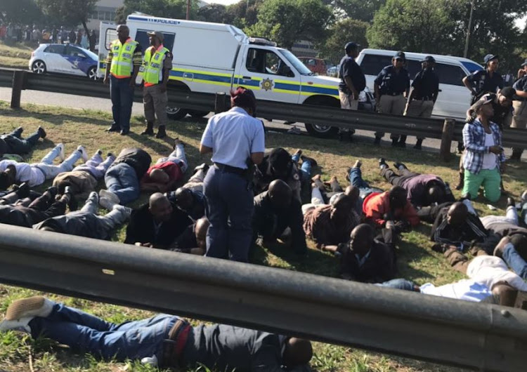 Police arrested 29 people for blocking the R21 to OR Tambo International Airport.