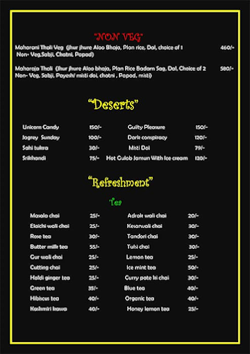 Belly Dose menu 