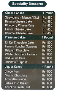 India Cakes menu 2