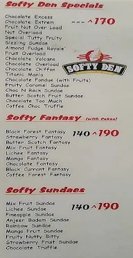 Softy Den menu 6