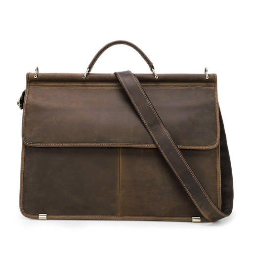 Title 4, Mens Large-Capacity Cowhide Business Briefcase...