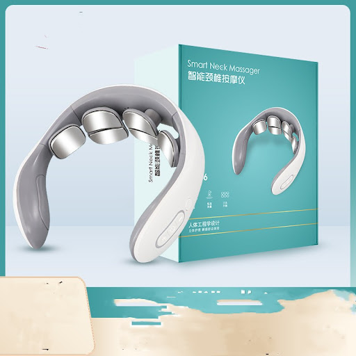 Title 5, Portable Smart Neck Massager Vibration Hot Comp...