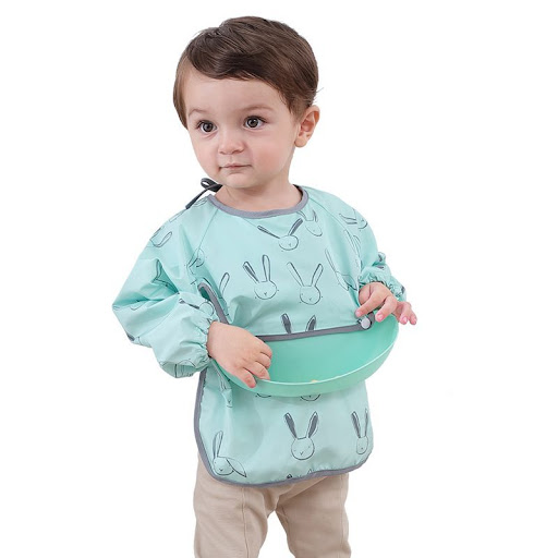 Title 2, Waterproof baby meal gown dirty bib. Protects f...