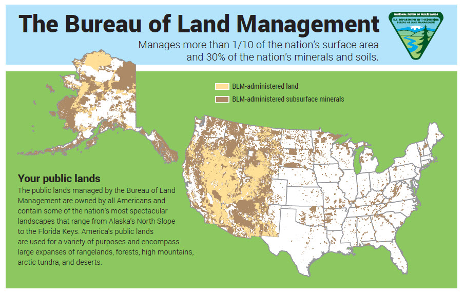 A map of the BLM land