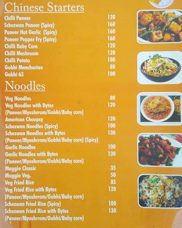 Aahar Cafe menu 