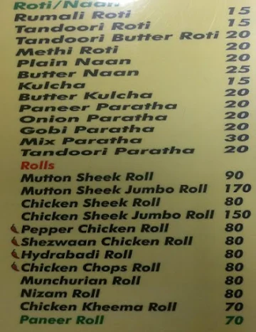 Charminar Kabab Paradise menu 