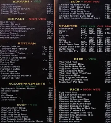 Oye Tandoor menu 