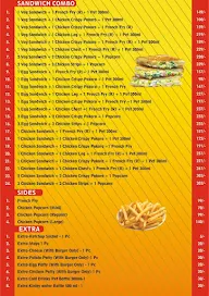 A H Fast Food Centre menu 1