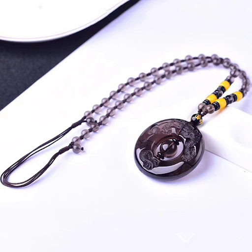 Title 1, Obsidian Dragon and Phoenix Peace Necklace