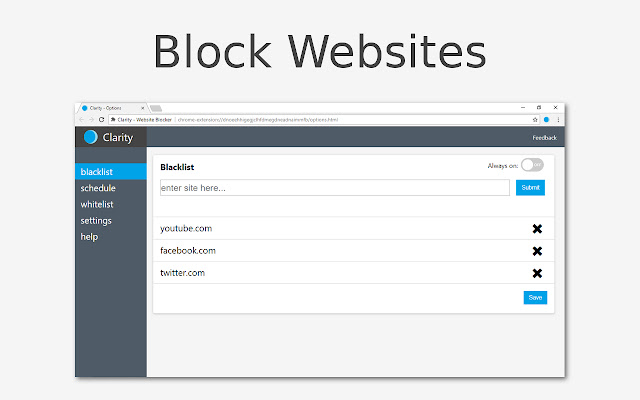 Clarity - Website Blocker