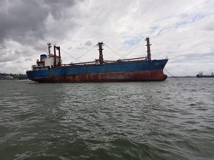 MV Jinan anchored one kilometre off the Mombasa port.