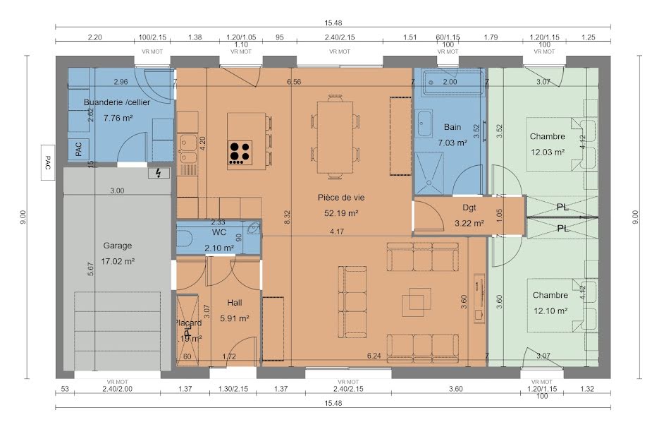 Vente maison neuve 3 pièces 103.47 m² à Lapugnoy (62122), 237 177 €
