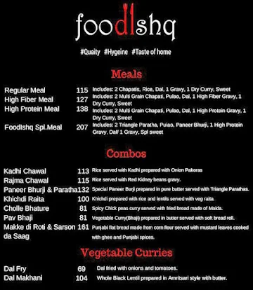 FoodIshq menu 