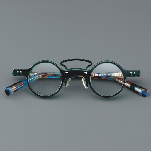 Title 15, Retro Japanese Plate Glasses with Small Round R...