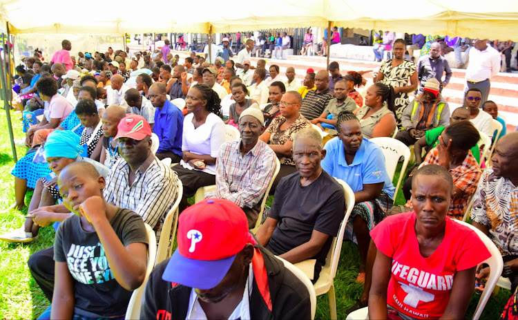 Locals wait to he attended to during a free medical camp in Kisumu May 6,2024