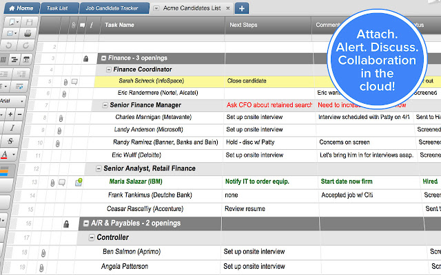 Smartsheet HR chrome extension