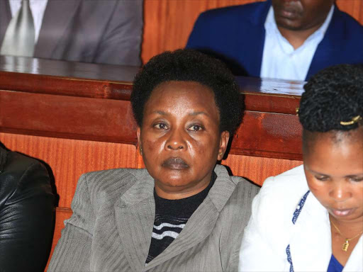 Deputy Chief Justice Philomena Mwilu in a Milimani court on Tuesday, August 28, 2018. /COLLINS KWEYU