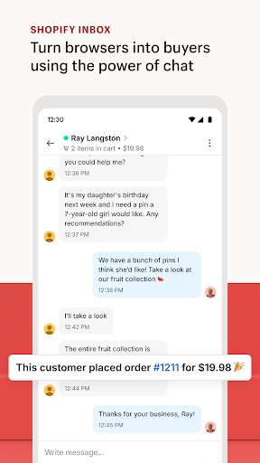 Screenshot Shopify Inbox