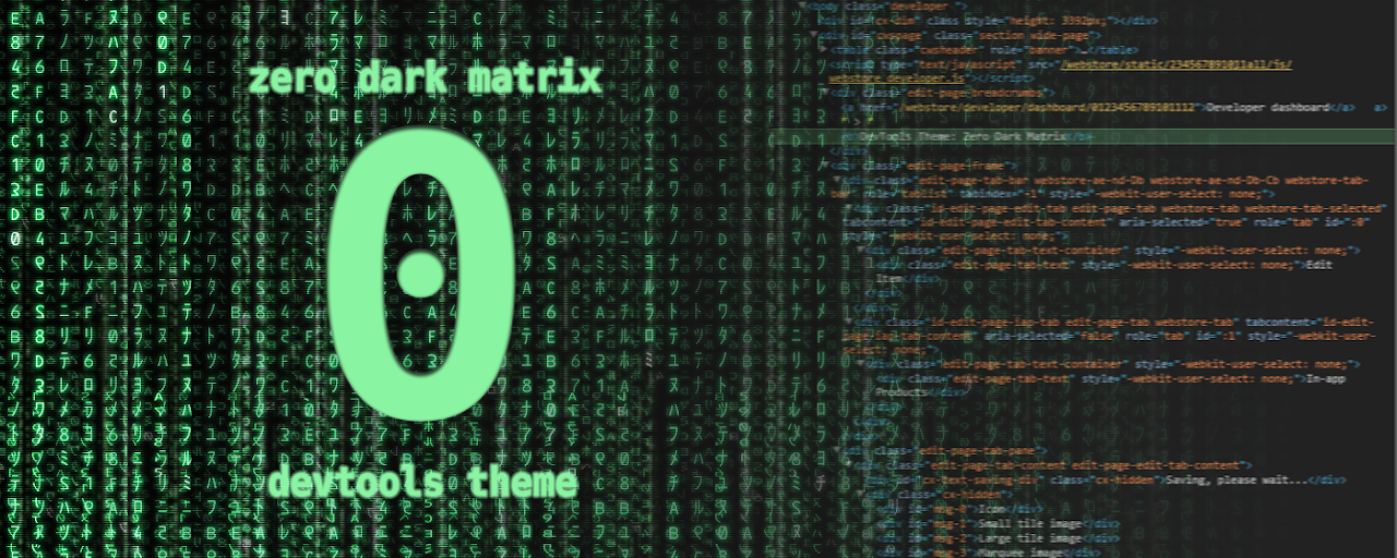 DevTools Theme: Zero Dark Matrix Preview image 2