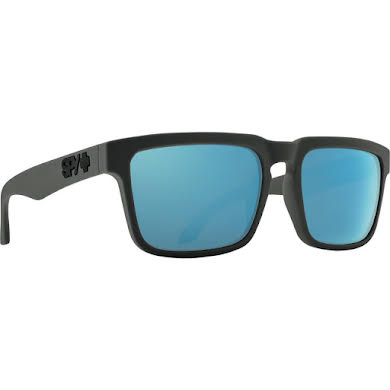 SPY  HELM Sunglasses - Matte Dark Gray Happy Gray Green Polarized with Light Blue Spectra Mirror Lenses