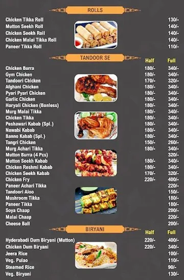 Zaika Chaap Express menu 