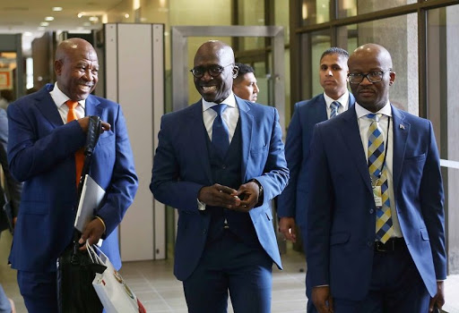 October 25, 2017. From left to right are Reserve Bank boss Lesetja Kganyago, Finance Minister Malusi Gigaba and National Treasury director general Dondo Mogajane ahead of the medium-term budget speech of the Finance Minister Malusi Gigaba at parliament in Cape Town . PICTURE: ESA ALEXANDER/THE TIMES