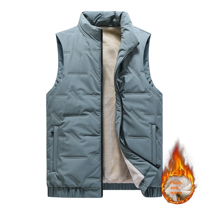 Veste en coton doublée polaire automne hiver, col montant épais. Chaleur et confort assurés pour l'hiver.