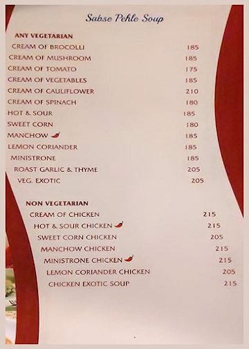 Modern Caterers menu 