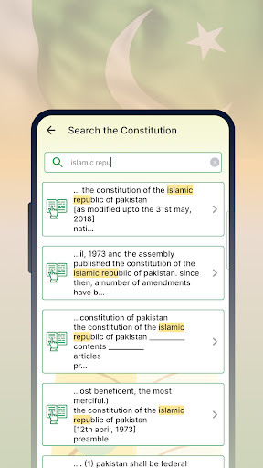 Screenshot Constitution of Pakistan