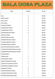 Bala Dosa Plaza menu 2