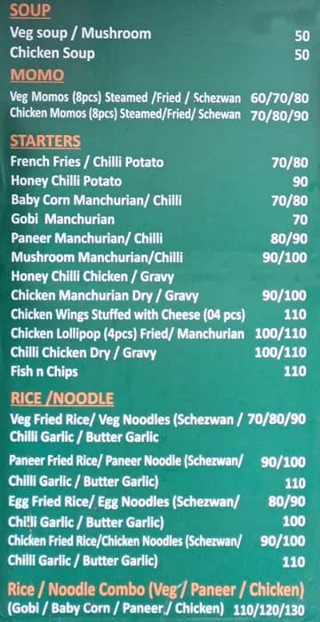 Choi Choi Momos menu 