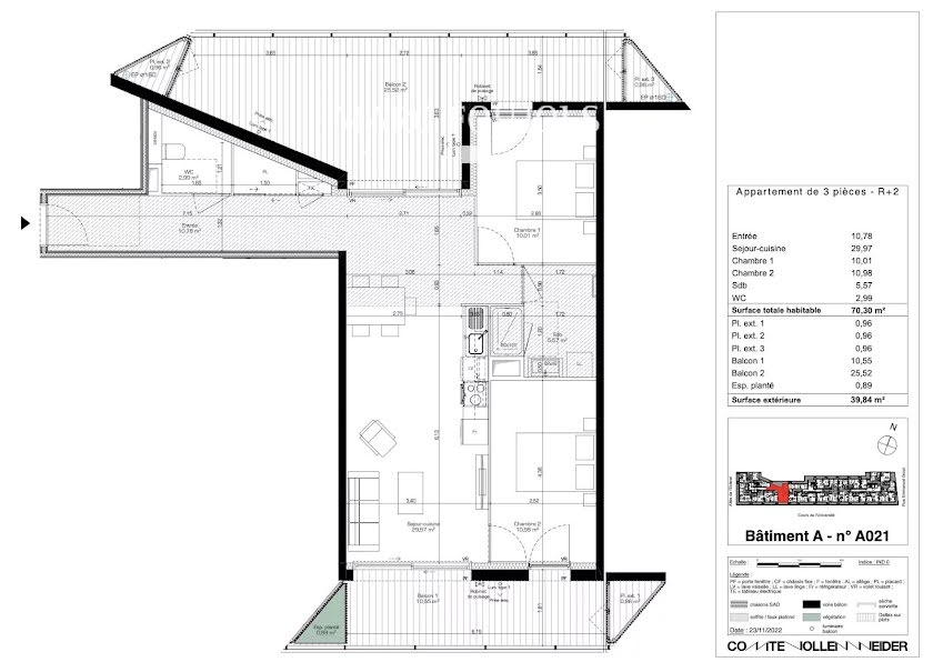 Vente appartement 3 pièces 70.3 m² à Nice (06000), 299 561 €