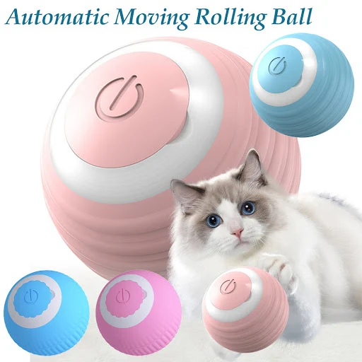 Electric Cat Ball Toys Smart Automatic Rolling Cat Toys for Cats Training Self Moving Kitten Exercise Toys Pet Accessori