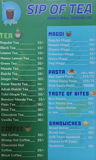 Sip Off Tea menu 1