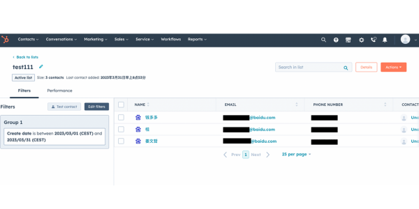 Data appearing also in HubSpot CRM