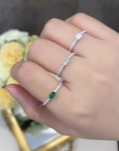 Ring Feine Reihe Diamant Mosang Dia - 0