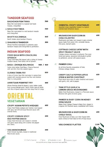Rainforest menu 