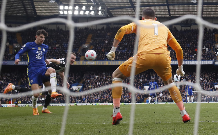 Chelsea's Kai Havertz scores their first goal against Newcastle United at Stamford Bridge in London, Britain, March 13 2022. Picture: MATTHEW CHILDS/REUTERS