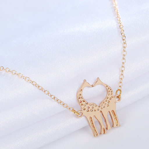 Title 1, Gold Silver Plated Loving Heart Giraffe Bracele...