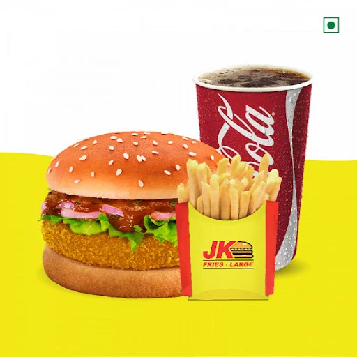 Zesty Paneer Burger + Fries + Coke (300 Ml)