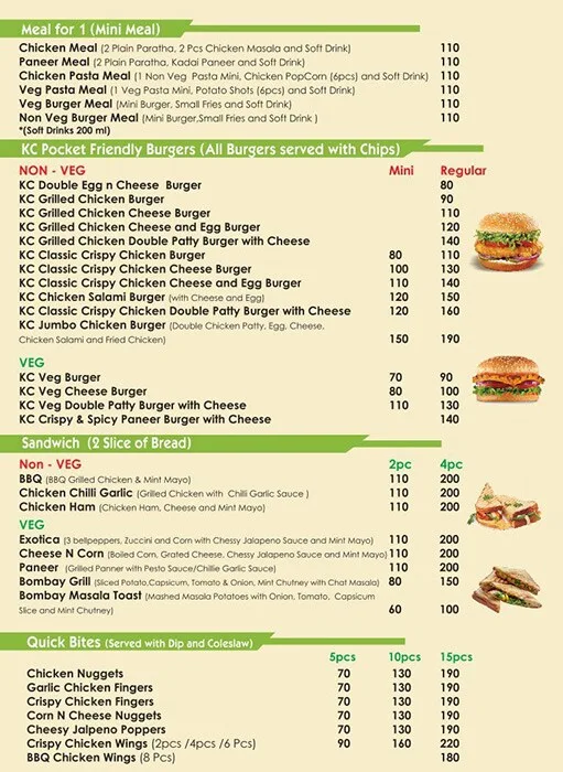 KC's Food Logic Food Menu 4
