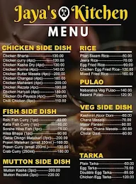 Jaya's Kitchen menu 1