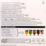 Natural Ice Cream menu 2