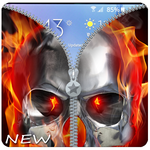 Download Fire Skull Zipper Lockscreen: Skull Lockscreen For PC Windows and Mac