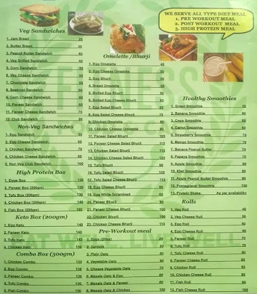 Fitness Food & Cafe menu 